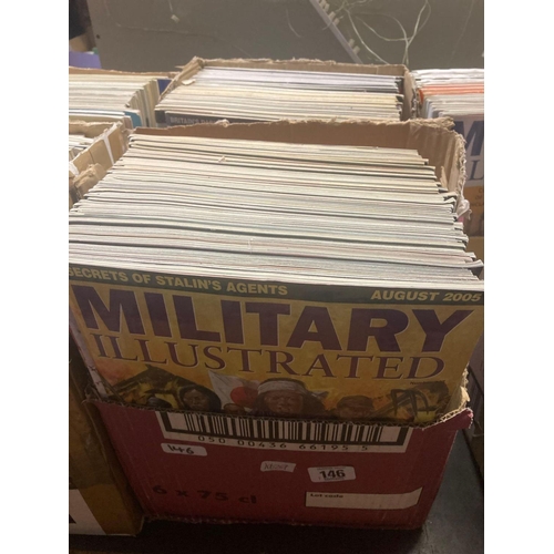 146 - 6 SMALL CARTONS & PART CARTON OF MILITARY ILLUSTRATED & RAILWAY MODELLER