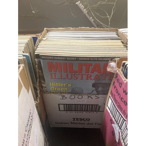 146 - 6 SMALL CARTONS & PART CARTON OF MILITARY ILLUSTRATED & RAILWAY MODELLER