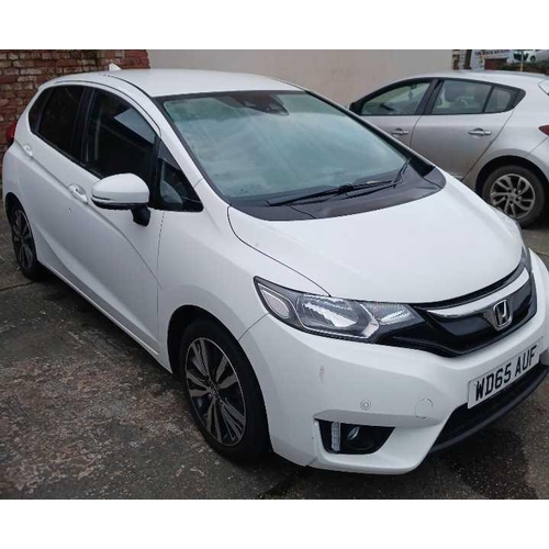 2 - WHITE HONDA JAZZ EX I-VTEC, REG : WD65 AUF, 5 DOOR HATCHBACK, PETROL, 2 KEYS, MILEAGE 6884, LOG BOOK... 