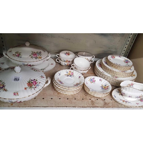 203 - PART CHINA DINNER SERVICE BY ROYAL WORCESTER ROANOKE