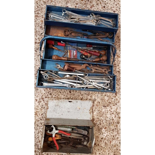 22 - BLUE CANTILEVER METAL TOOL BOX WITH CONTENTS & 1 OTHER TOOL BOX WITH CONTENTS