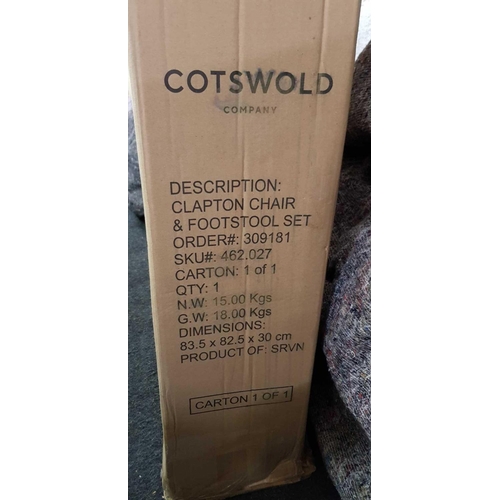 483 - COTSWOLD COMPANY CAPTAIN CHAIR & FOOT STOOL SET BRAND NEW IN BOX