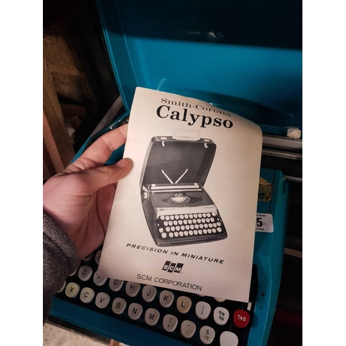 55 - SMITH - CORONA CALYPSO PORTABLE TYPEWRITER WITH CASE