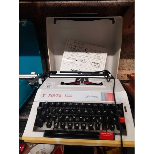 56 - ROVER 5000 PORTABLE TYPEWRITER WITH CASE