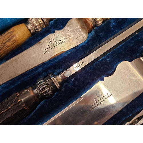 594 - GOOD CASED 6 PIECE CARVING SET