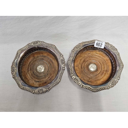 602 - GOOD PAIR OF CREST WINE COASTERS