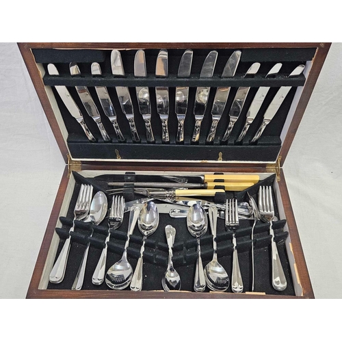 612 - SILVER PLATED TRAY & A CANTEEN OF CUTLERY