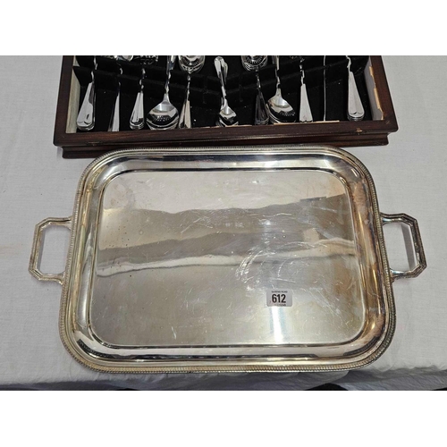 612 - SILVER PLATED TRAY & A CANTEEN OF CUTLERY