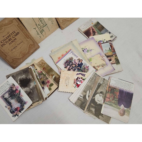 614 - QTY OF POSTCARDS ETC