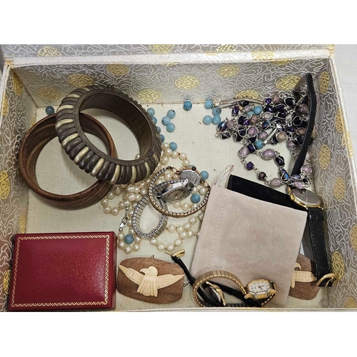 617 - WHITE BOX OF JEWELLERY ETC