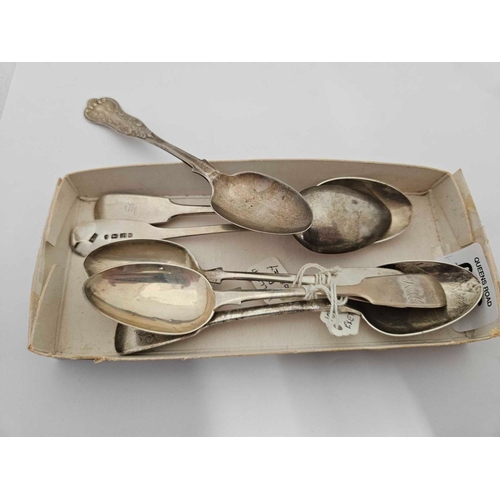 626 - 6 EXETER SILVER TEA SPOONS VARIOUS DATES & MAKERS, 95g