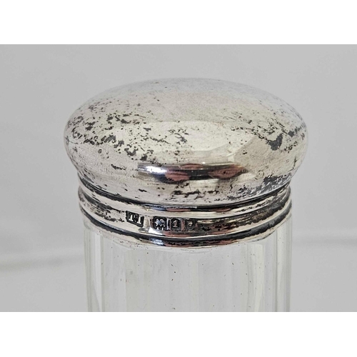 638 - A PLAIN SILVER TOP JAR, LONDON 1906