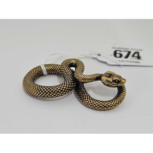 674 - STYLISH BRONZE METAL SNAKE