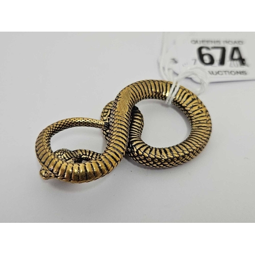 674 - STYLISH BRONZE METAL SNAKE