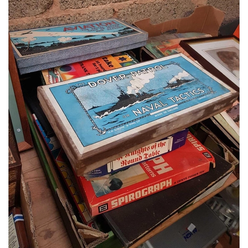 69 - 2 CARTONS OF MISC GAMES & PUZZLES INCL; AVIATION & NAVAL TACTICS GAMES, NOT KNOWN IF COMPLETE