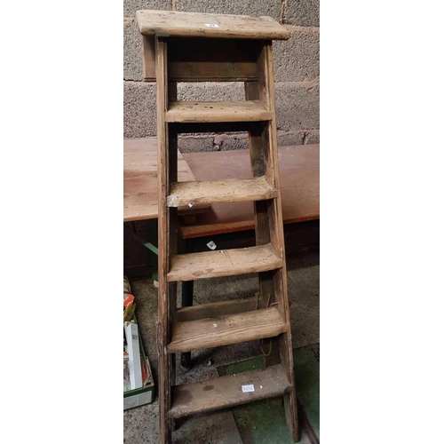 73 - VINTAGE WOODEN STEP LADDER FOR DISPLAY PURPOSES ONLY