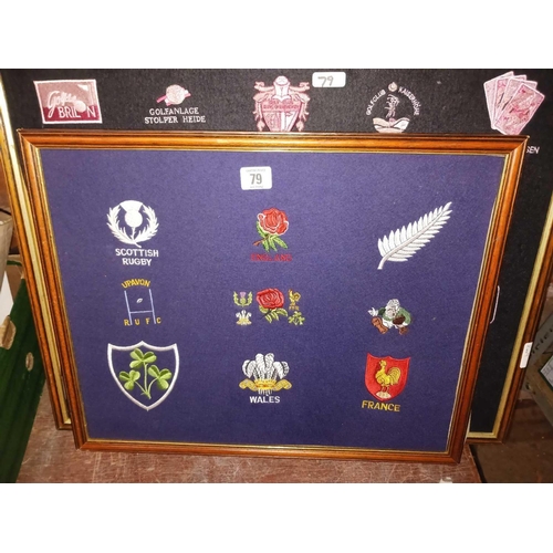 79 - 9 FRAMED GOLF CLUB EMBLEM SYMBOLS