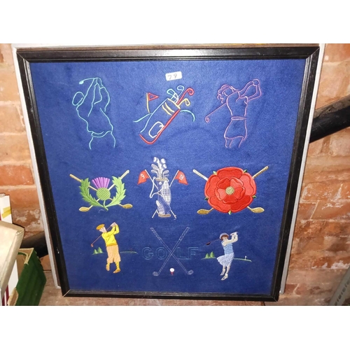 79 - 9 FRAMED GOLF CLUB EMBLEM SYMBOLS