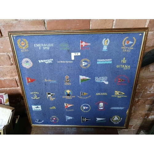 79 - 9 FRAMED GOLF CLUB EMBLEM SYMBOLS