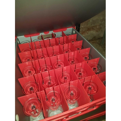 80 - 60 TULIP SHAPED GLASSES IN 2 CRATES