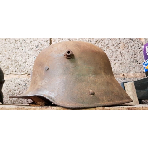 9 - WWI IMPERIAL GERMAN M6 STEEL HELMET MARKED ET 64