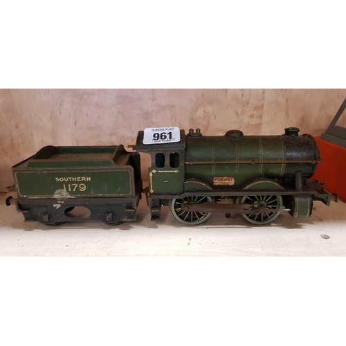 961 - HORNBY 'O' GAUGE SOUTHERN 0-4-0 NO.1 SPECIAL LOCOMOTIVE & TENDER