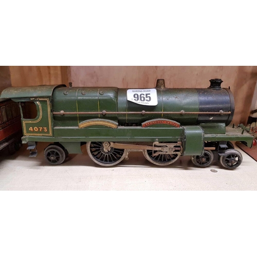 965 - HORNBY 'O' GAUGE CLOCKWORK GWR 4-4-2 LOCOMOTIVE