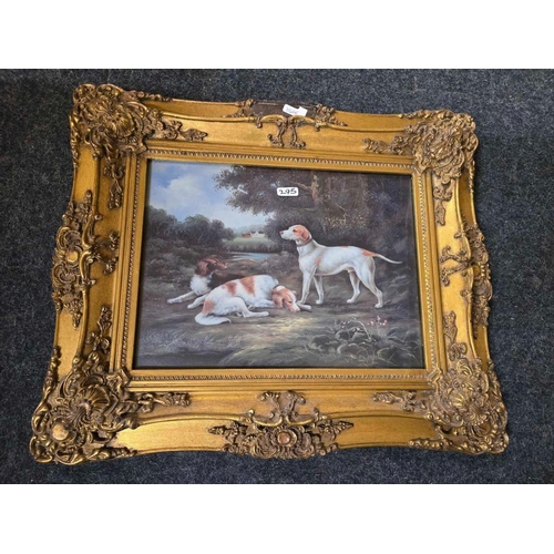 295 - 2 GILT F/G PRINTS OF DOGS