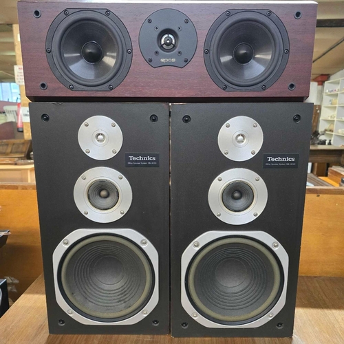 312 - PAIR OF TECHNIC SPEAKERS, MODEL NO. SB-3030 & AN EPOS SPEAKER ELS3C SPEAKER