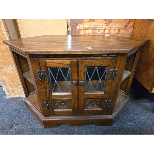 315 - LEADED GLASS TV CABINET