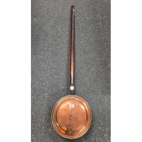 317 - COPPER BED WARMING PAN