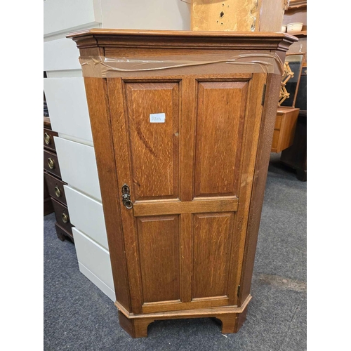 318 - LIGHT MAHOGANY CORNER CUPBOARD