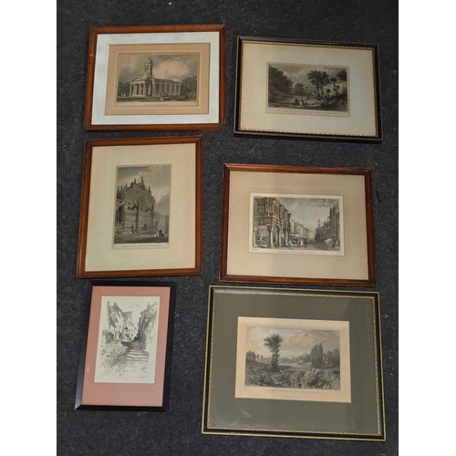 382 - CARTON OF F/G LITHOGRAPH PRINTS,MOSTLY OF EXETER & DEVON AND A FEW OTHERS