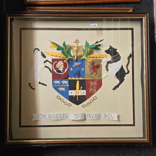 415 - 3 /G TAPESTRY PICTURES & ROYAL BATH & WEST COAT OF ARMS 3D FRAME