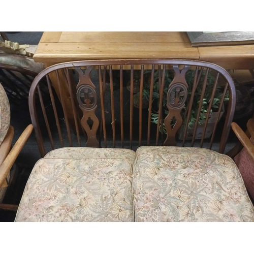 420 - ERCOL 3 PIECE SETTEE SUIT WITH EXTRA CHAIR