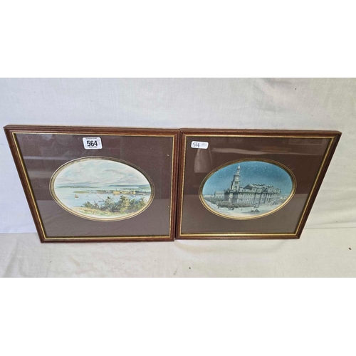 564 - PAIR OF 19THC CHROMOLITHOGRAPHS, VIEWS OF MELBOURNE CITY HALL, AUSTRALIA & SIMONSTOWN, SOUTH AFRICA,... 