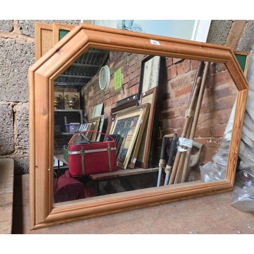 80 - 3 NOTICE BOARDS, PINE FRAMED MIRROR & A FRAMED PRINT