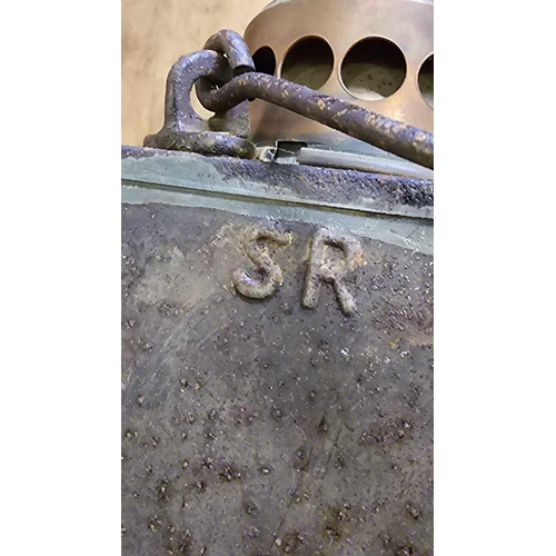 990 - VINTAGE OIL RAILWAY LAMP MARKED SR