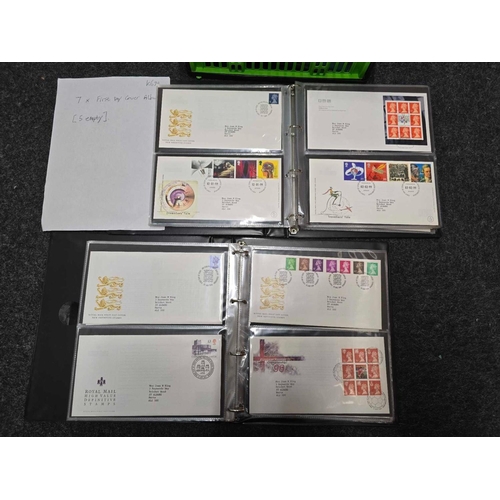 1011 - 7 FDC ALBUMS, 2 WITH CONTENTS