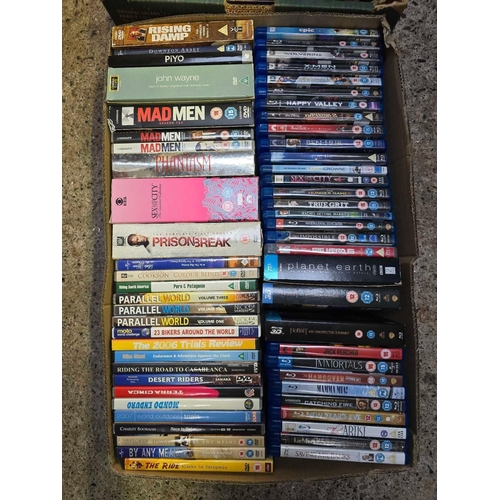 118 - 3 CARTONS OF DVD'S / BLU RAYS