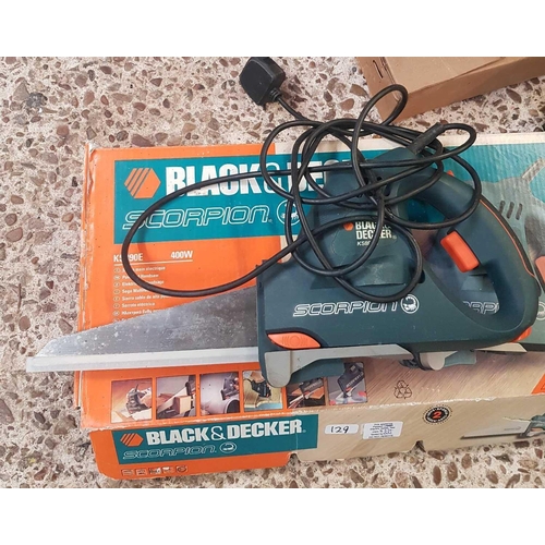 129 - BLACK & DECKER WOOD WORKER, BLACK & DECKER CIRCULAR SAW & BLACK & DECKER HAND SAW