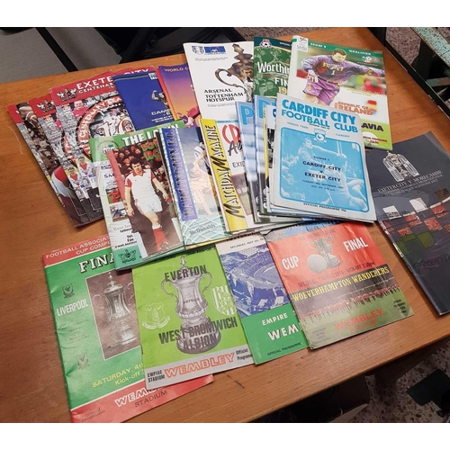 132 - CARTON OF VINTAGE FOOTBALL PROGRAMMES, LIVERPOOL, EVERTON, EXETER CITY, FULHAM ETC