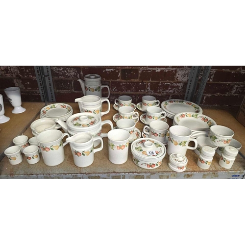 178 - 2 SHELVES OF WEDGWOOD QUINCE OVEN TO TABLE TEA & DINNERWARE,APPROX 70 PIECES