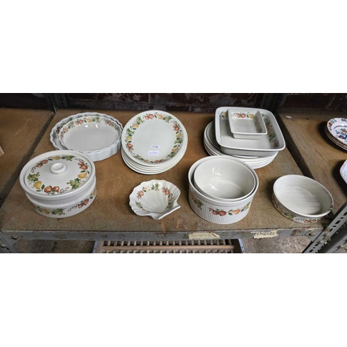 178 - 2 SHELVES OF WEDGWOOD QUINCE OVEN TO TABLE TEA & DINNERWARE,APPROX 70 PIECES