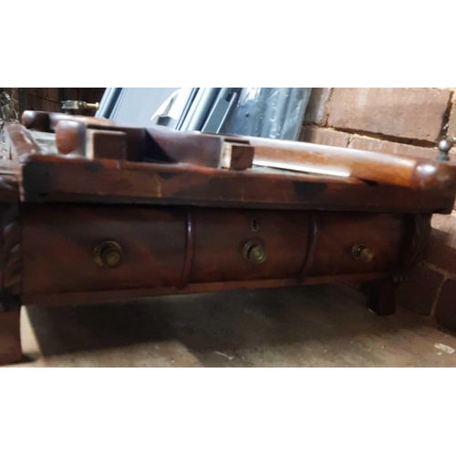 194 - EDWARDIAN MAHOGANY SWING MIRROR WITH 3 DRAWERS A/F