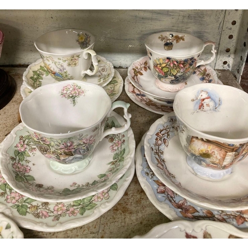 226 - SHELF OF 4 ROYAL ALBERT BONE CHINA COLLECTORS PLATES, ROYAL DOULTON, FOUR SEASONS TRIO'S ETC