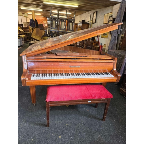 3 - MODERN ZIMMERMANN BABY GRAND PIANO WITH DUET STOOL