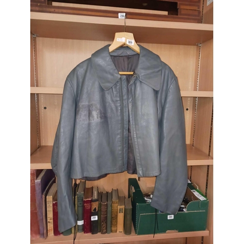 309 - BECKUMER LEDERWERK COLD WAR ERA GREY LEATHER GERMAN FLYING JACKET &  STURMWEHR GERMAN PADDED JACKET ... 