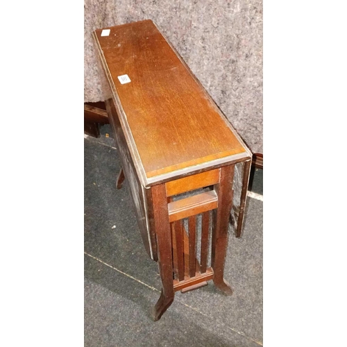 350 - ANTIQUE MAHOGANY DROP FLAP PEMBROKE TABLE WITH INLAY