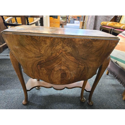 403 - SMALL WALNUT DROP FLAP TABLE WITH GATE LEG